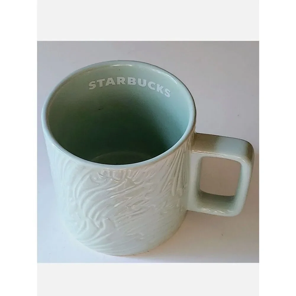 Starbucks Mint Green Siren Mermaid Tail Textured Ceramic Collectible  Coffee Mug